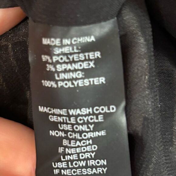 Vince Camuto EUC black/beige drawstring waisted short sleeve dress Size 12 - Picture 4 of 5